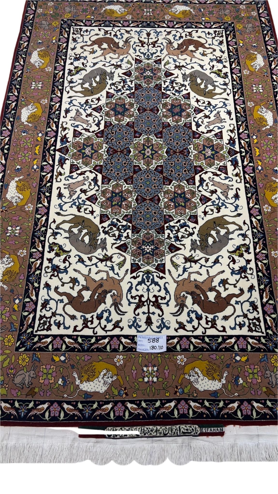 Seirafian carpet showcasing intricate Persian artistry in vibrant colors.